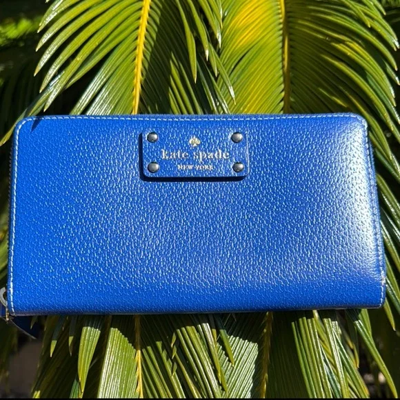 Kate Spade Neda Wellesley Blueberry Leather Wallet - Picture 3 of 5